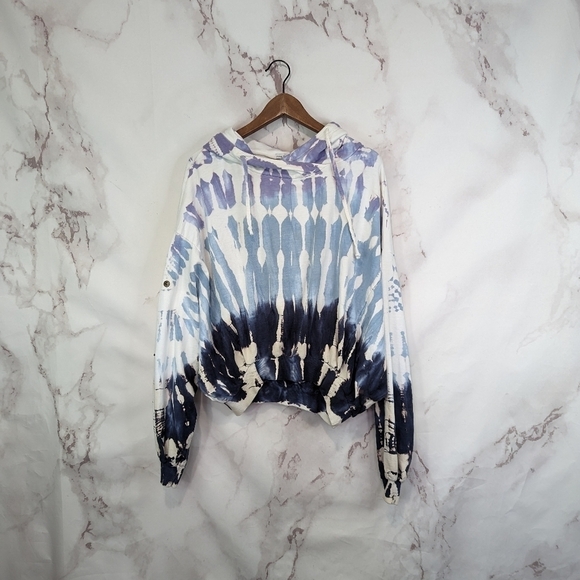 Young Fabulous & Broke Sweatshirt Hoodie Tie Dye Snap Crop Raissa 1441 - Picture 1 of 12